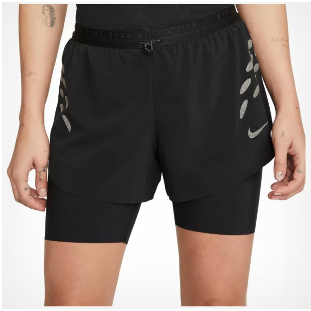 Nike Womens Dri-Fit Run Division 2in1 Running Shorts Black DM7745-010 Small